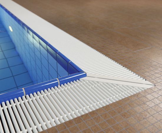 Plastic overflow grating / pool